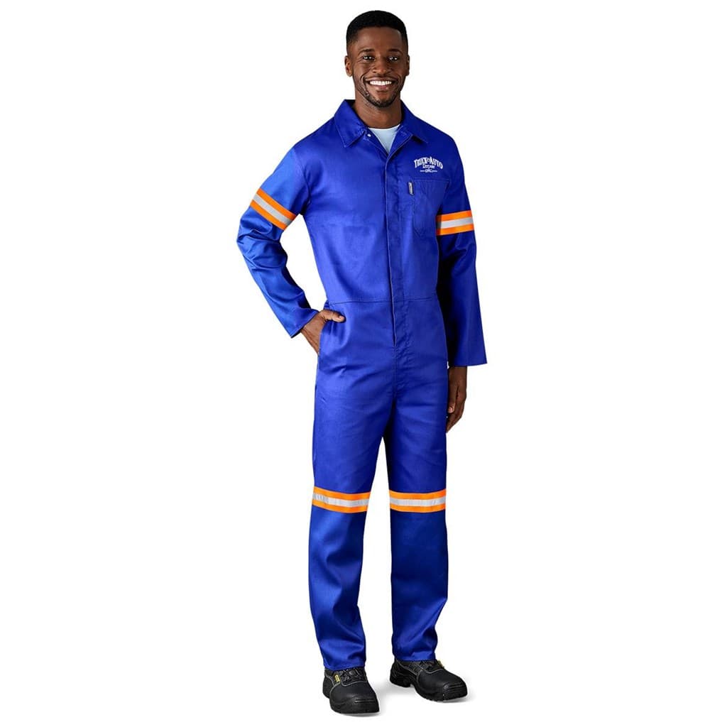 Safety Polycotton Boiler Suit – Reflective Arms Legs & Back – Orange Tape thumbnail 3