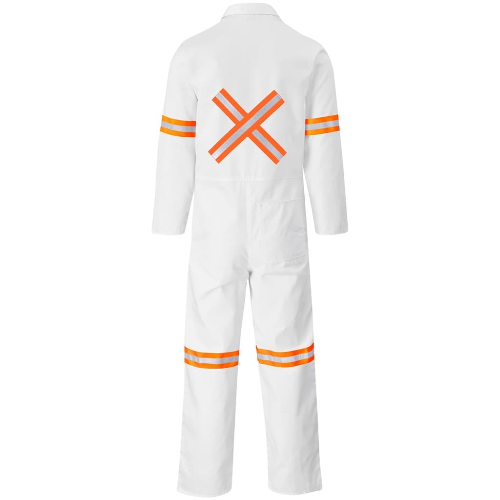 Safety Polycotton Boiler Suit – Reflective Arms Legs & Back – Orange Tape thumbnail 10