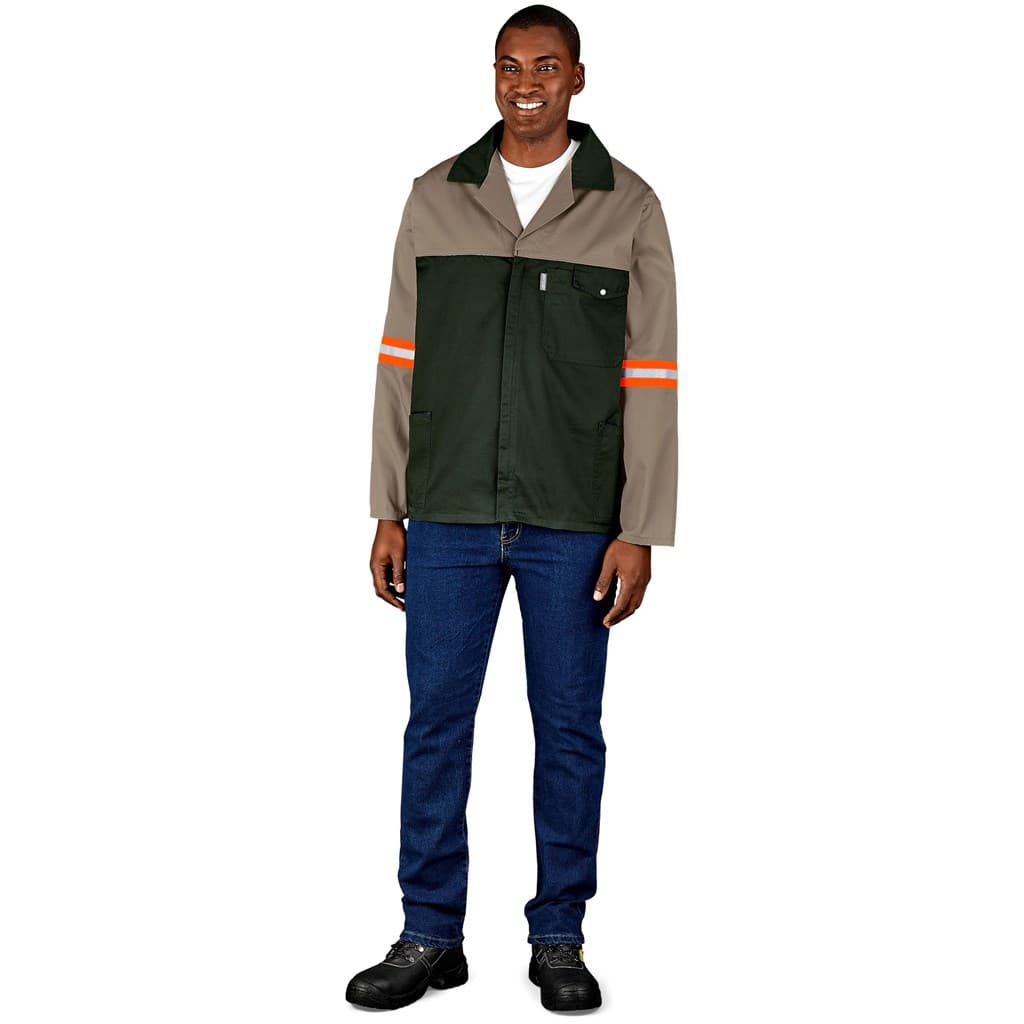 Site Premium Two-Tone Polycotton Jacket – Reflective Arms – Orange Tape thumbnail 2