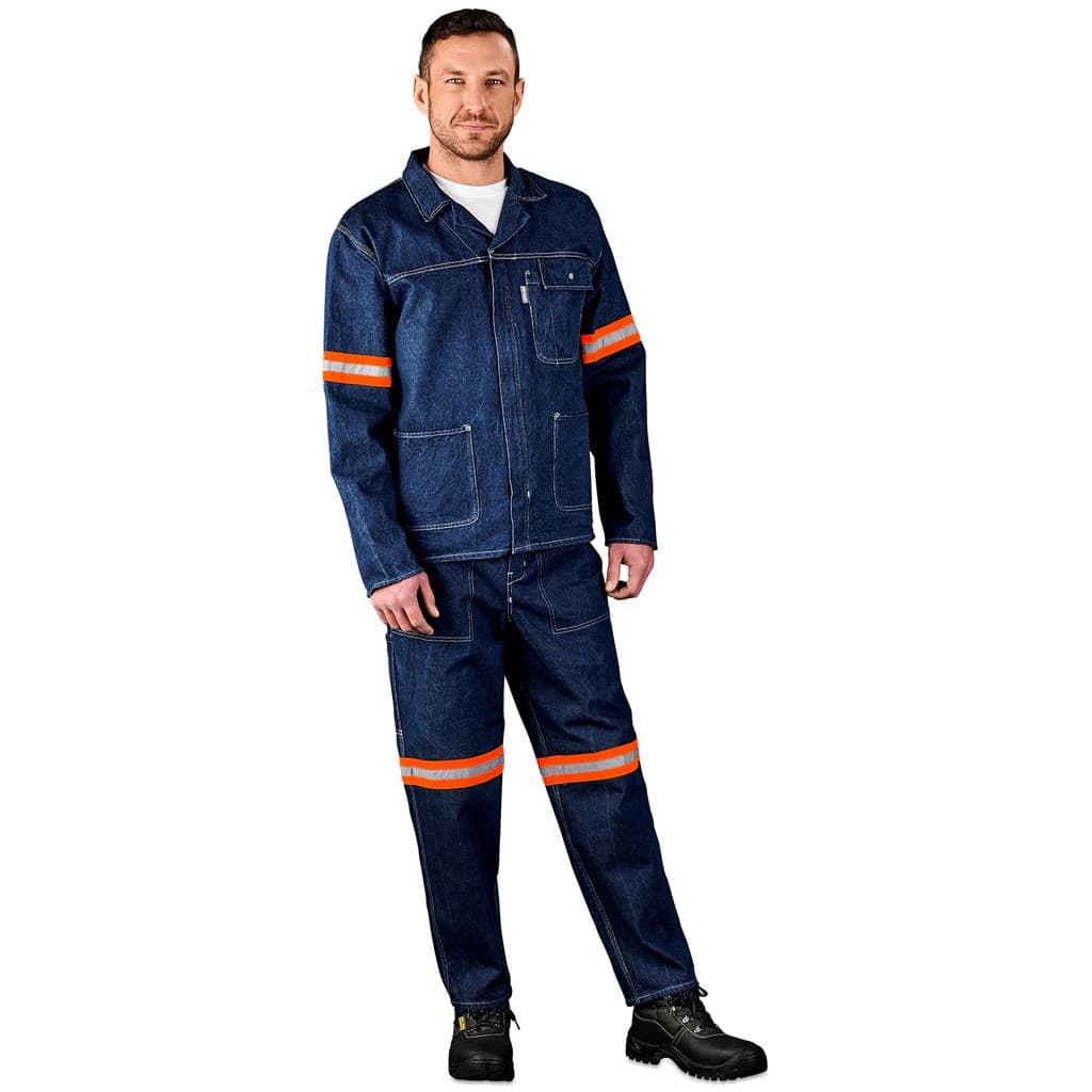 Cast Premium 100% Cotton Denim Jacket – Reflective Arms – Orange Tape thumbnail 5