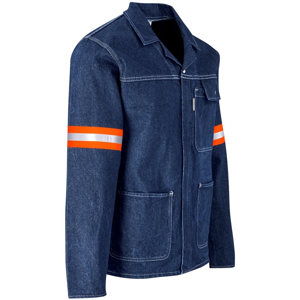 Cast Premium 100% Cotton Denim Jacket – Reflective Arms – Orange Tape thumbnail 10