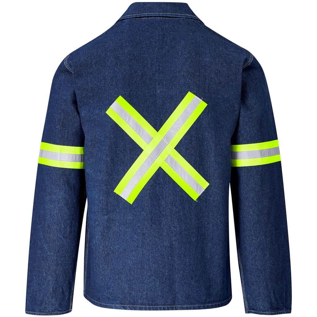 Cast Premium 100% Cotton Denim Jacket – Reflective Arms & Back – Yellow Tape thumbnail 12