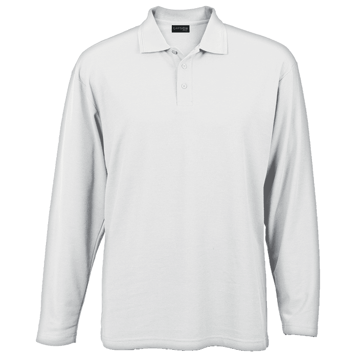 175g Pique Knit Long Sleeve Golfer Mens thumbnail 2