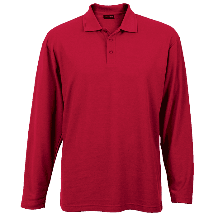 175g Pique Knit Long Sleeve Golfer Mens thumbnail 4
