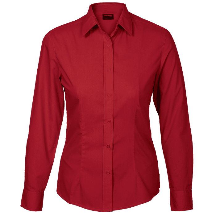 Basic Poly Cotton Blouse Long Sleeve Ladies thumbnail 2