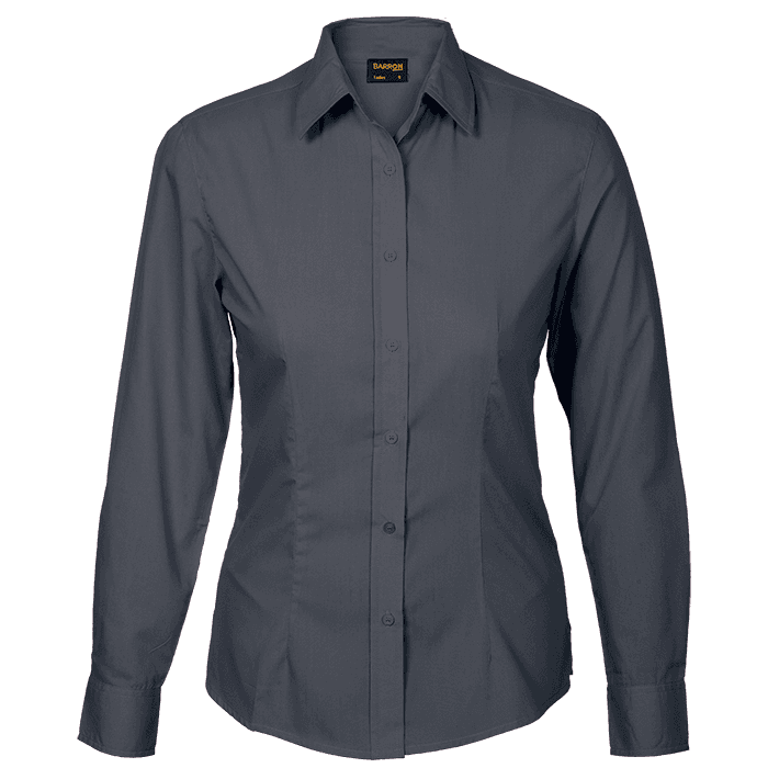 Basic Poly Cotton Blouse Long Sleeve Ladies thumbnail 5