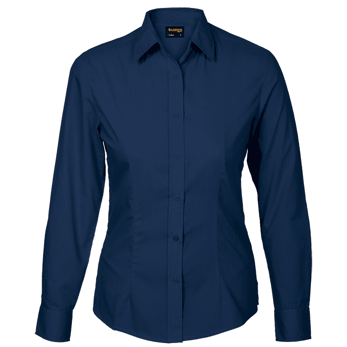 Basic Poly Cotton Blouse Long Sleeve Ladies thumbnail 6