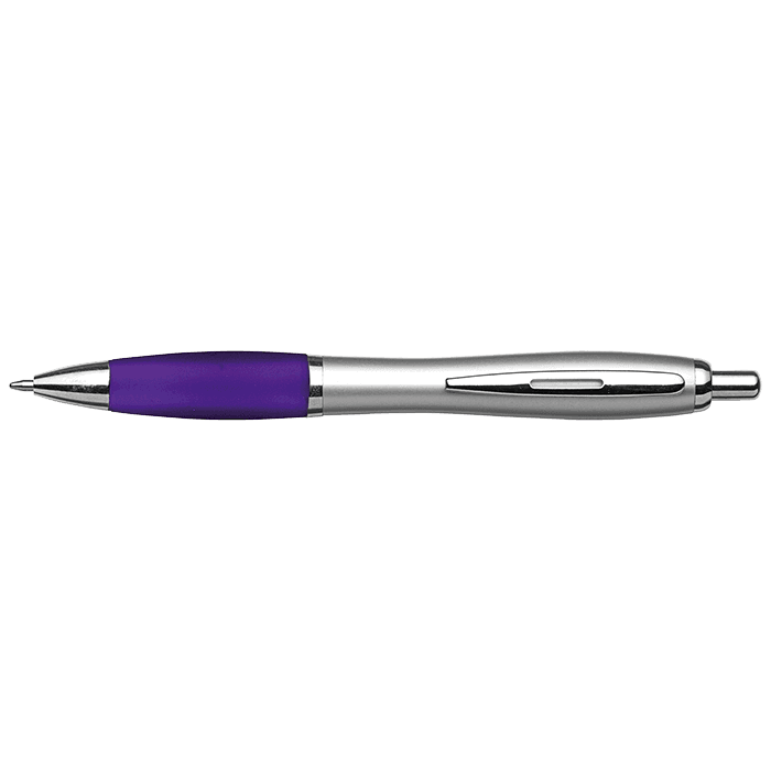 Silver Barrel Curved Design Ballpoint Pen thumbnail 4