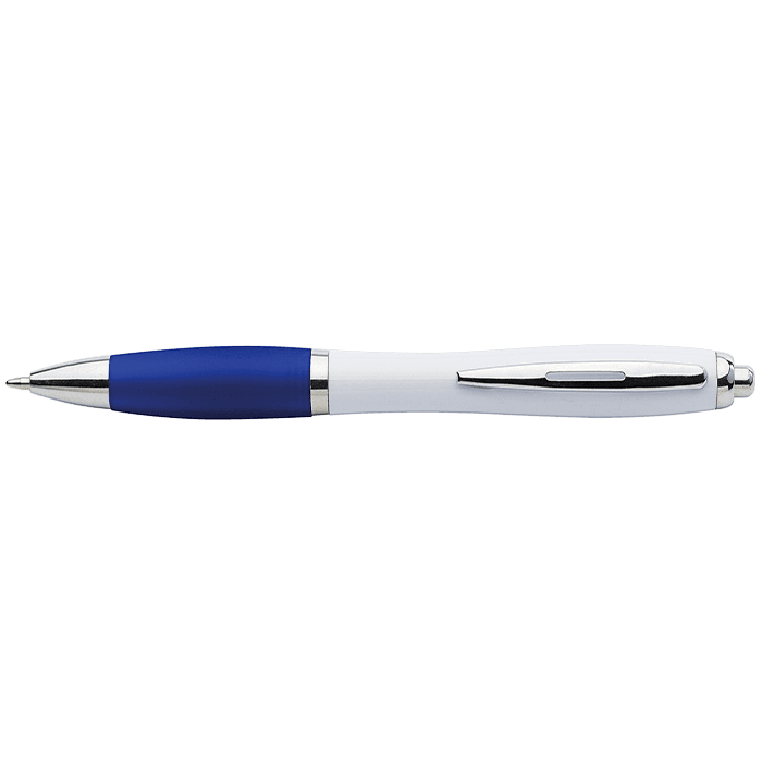 White Barrel Curved Design Ballpoint Pen thumbnail 4