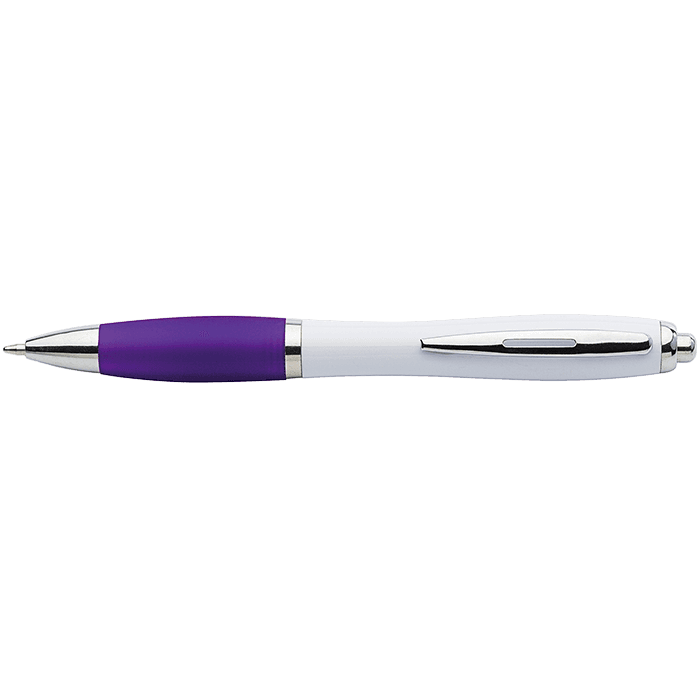 White Barrel Curved Design Ballpoint Pen thumbnail 5