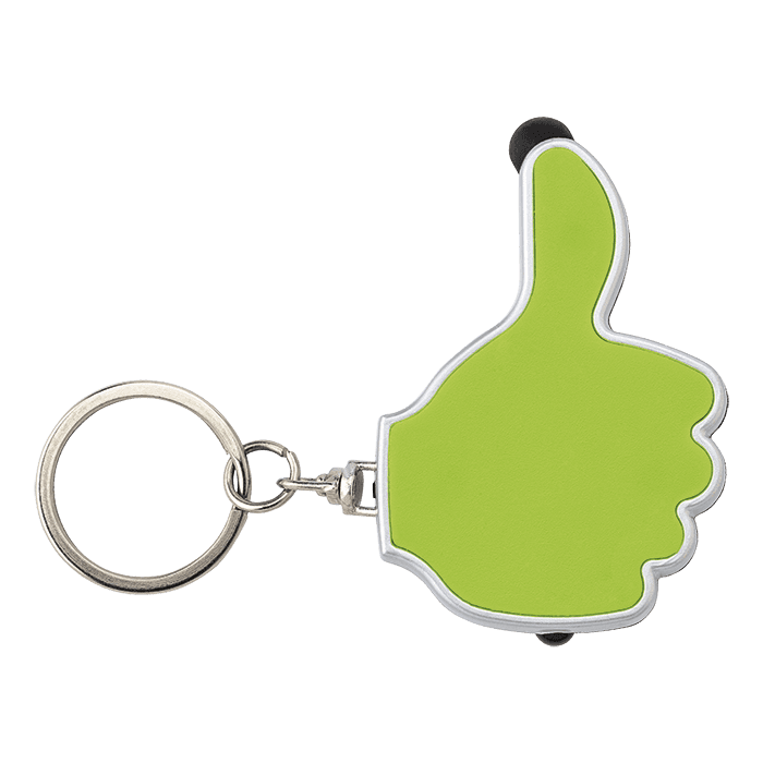 3 in 1 Thumbs Up Keychain with Stylus and LED Light thumbnail 3
