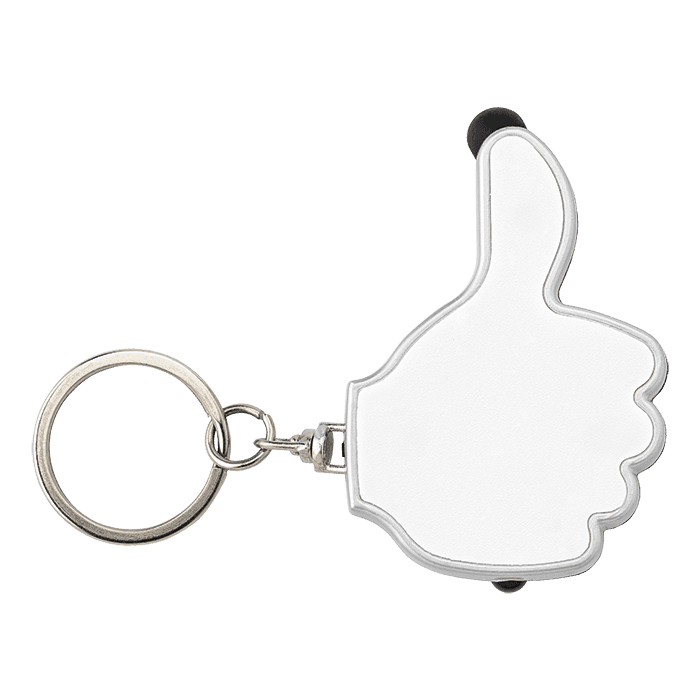 3 in 1 Thumbs Up Keychain with Stylus and LED Light thumbnail 4