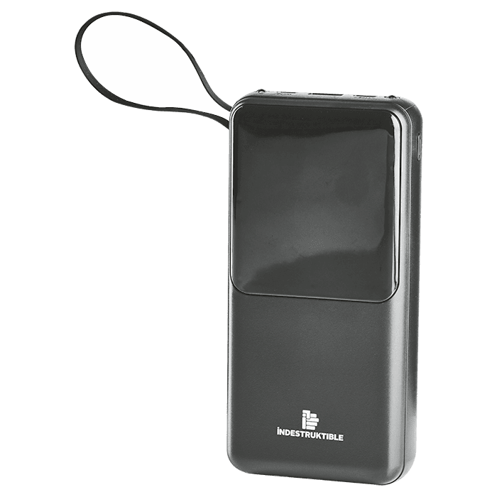 20000mAh power bank with built in cables