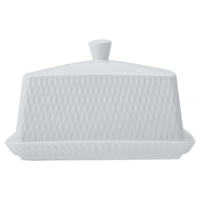 White Basics Diamonds Butter Dish