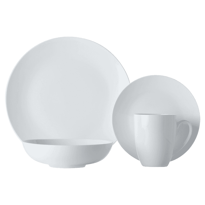 White Basics Fitzrovia Coupe Dinner Set 16 Piece