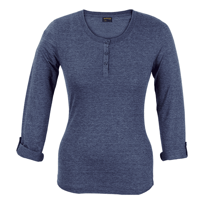 145g Henley Long Sleeve T-Shirt Ladies thumbnail 3