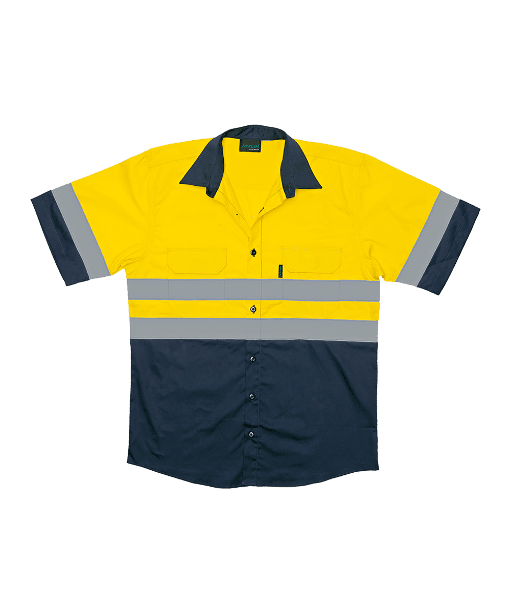 Hi-Vis Two Tone Vented Short Sleeve Work Shirt thumbnail 2