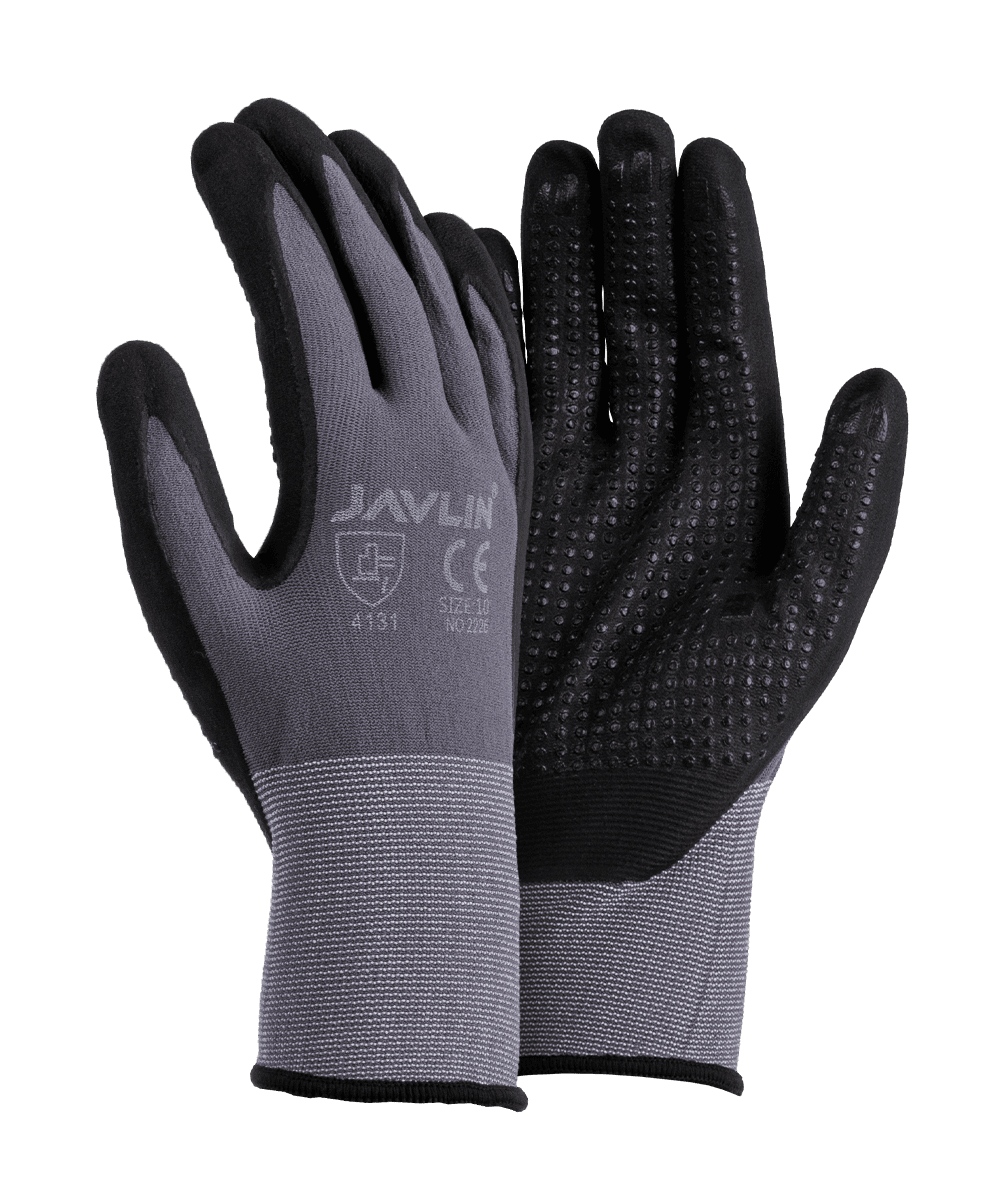 Microfoam PU Nitrile Coated Dotted Palm Flexi Gloves