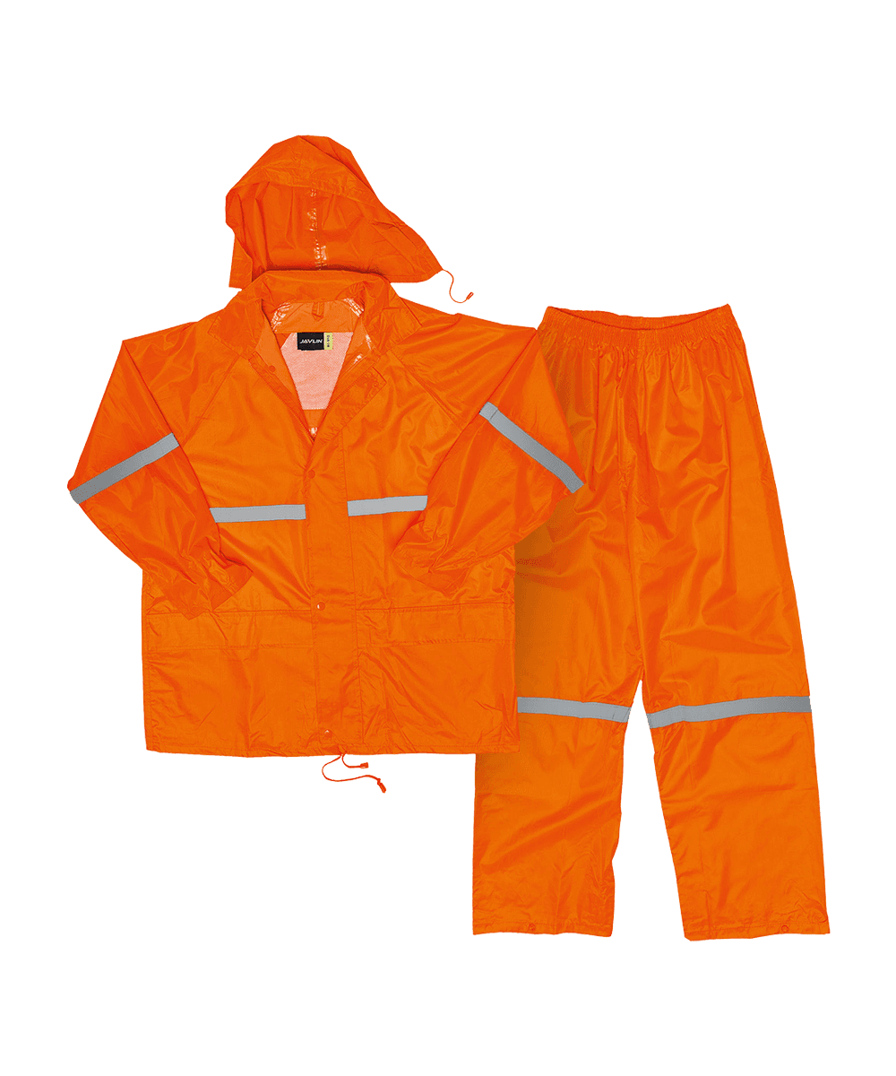 Hi-Vis Polyester PVC Reflective Rain Suit