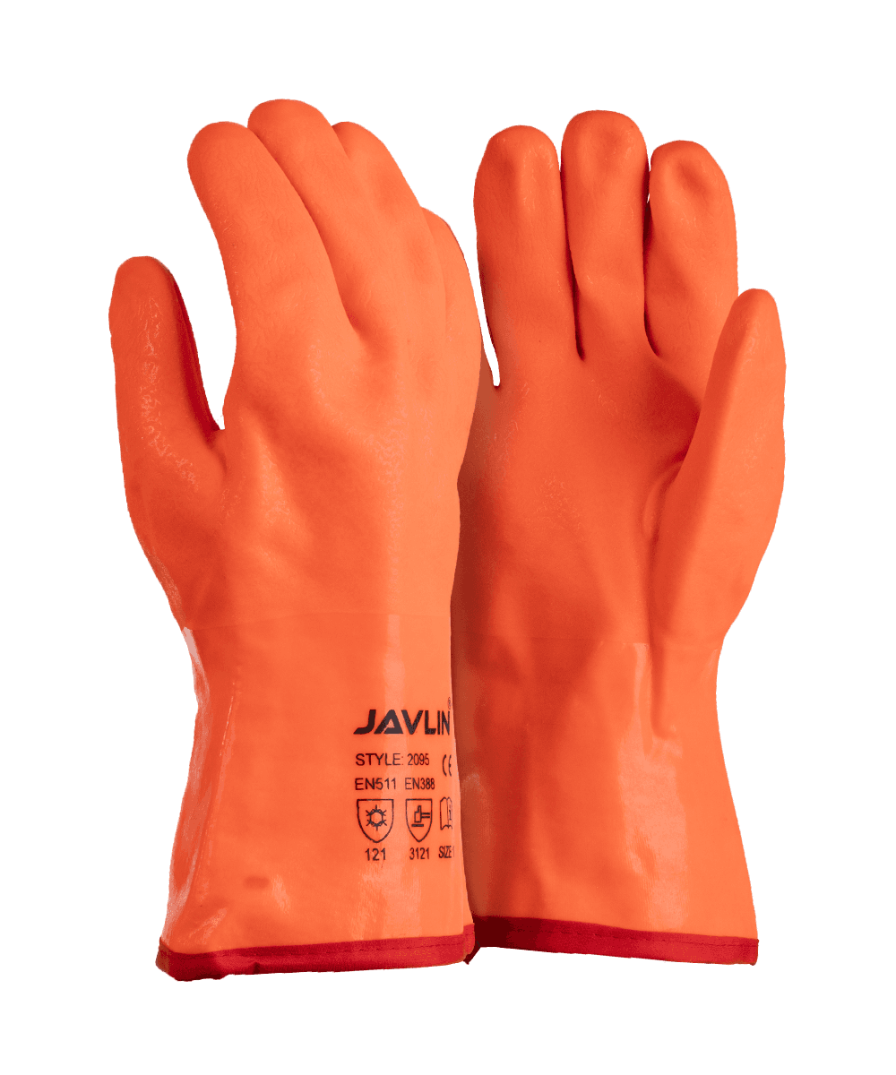 Orange PVC Insulated Freezer Gauntlet Gloves – 30cm