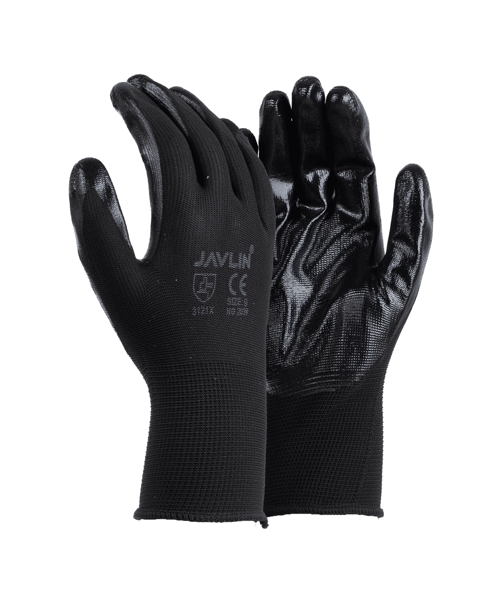 Black Nitrile Coated Gloves