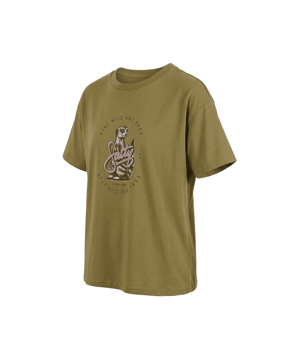 Salty Girls T-Shirt Meerkat Wildflower