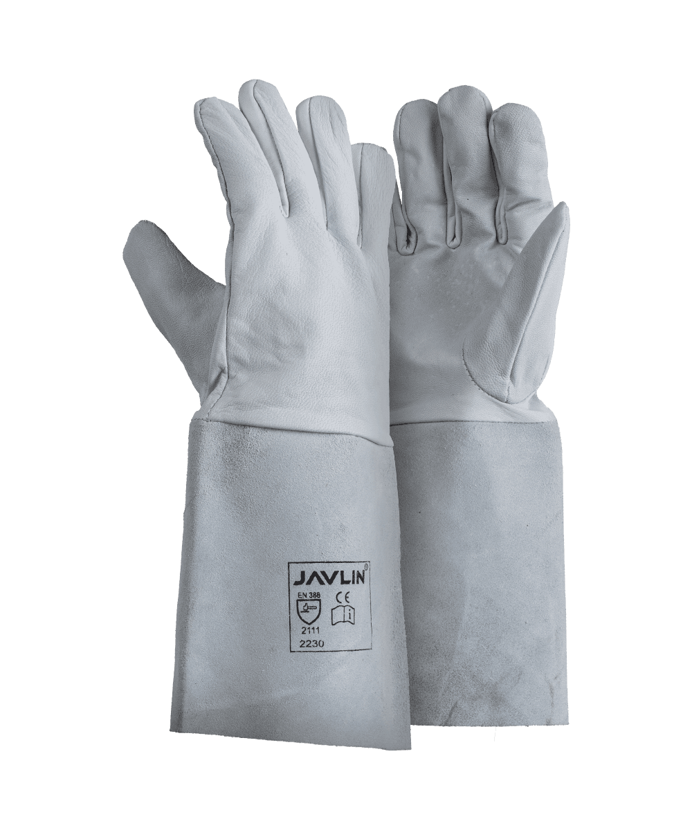 Premium White Goatskin Tig Welding Gloves – 15cm Cuff