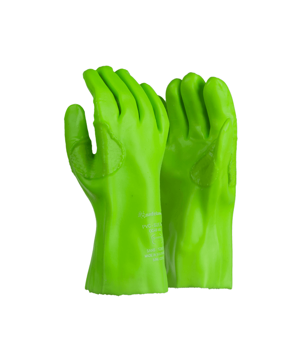 Green PVC Reinforced Gloves – 27cm