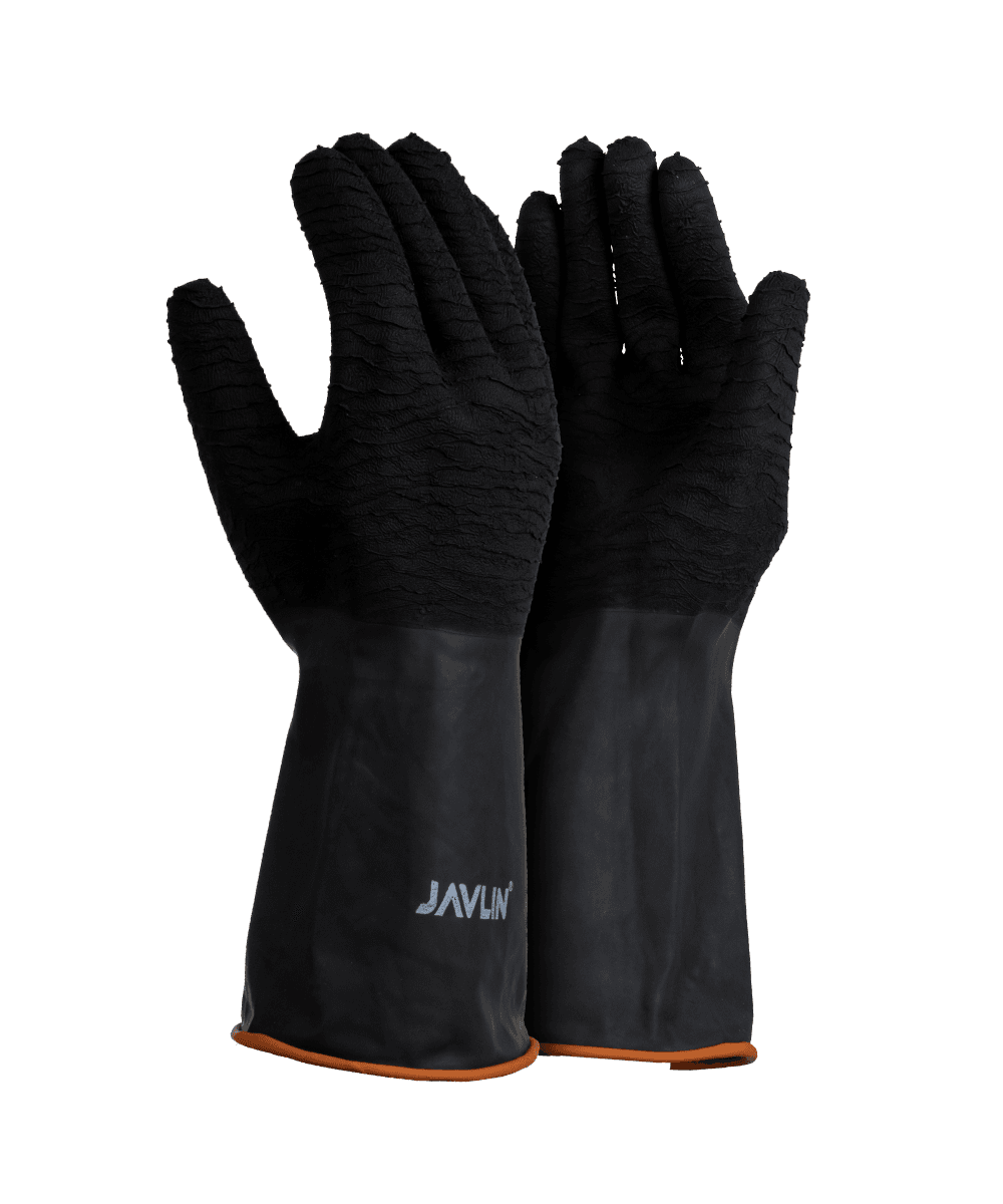 Elbow Length Industrial Rough Palm Rubber Gloves