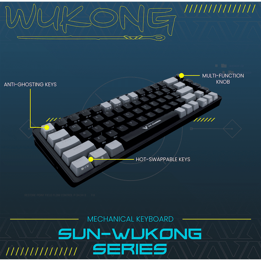 VX Gaming Sun-Wukong RGB Hot Swappable Mechanical Keyboard thumbnail 6