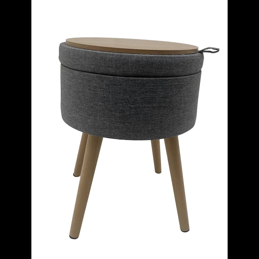 Sophie Round Storage Stool with Wooden Legs thumbnail 16