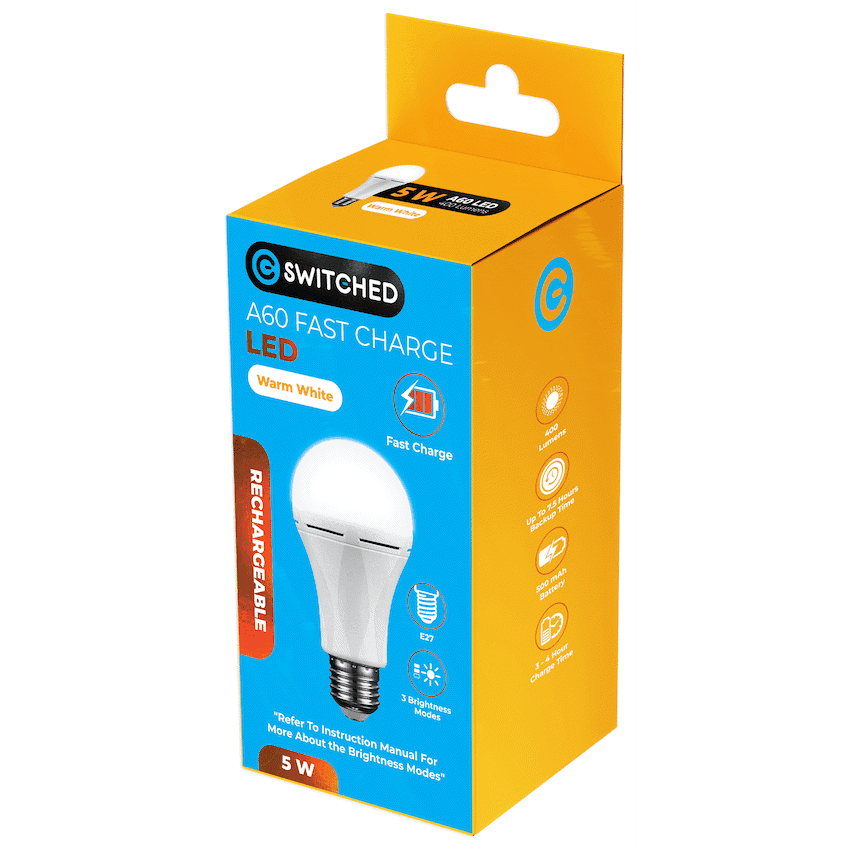 Switched 5w A60 Rechargeable Fast Charge E27 LED thumbnail 9