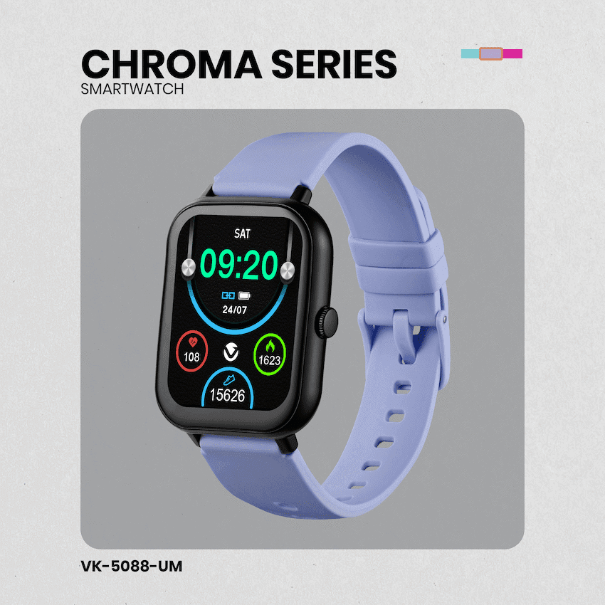 Volkano Chroma Series Smartwatch with Black Strap thumbnail 51