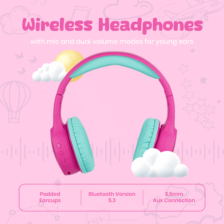 Volkano Atlas Bluetooth Padded Headphones with dB Switch Function thumbnail 9