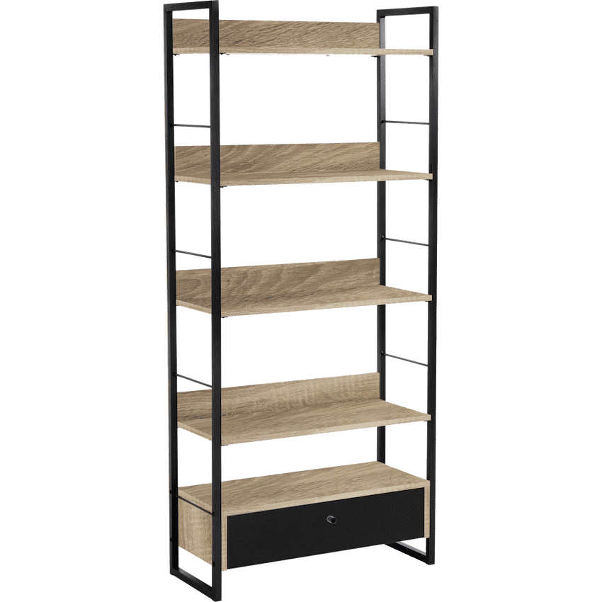 Everfurn Baltic Wide Bookshelf with Large Drawer
