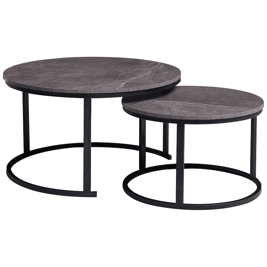 Everfurn Indus Nesting Coffee Table Marble Grey 2 – Piece