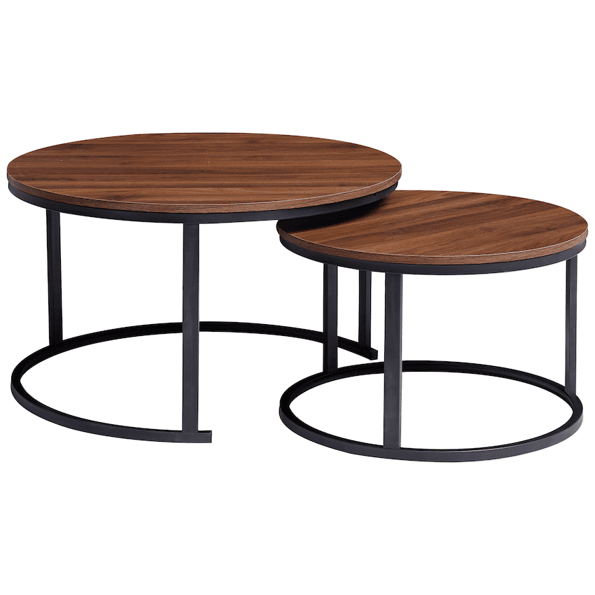 Everfurn Indus Nesting Coffee Table – Mahogany 2-Piece