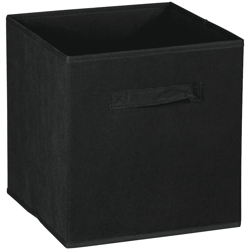 Everfurn Storeman Black, Collapsible Fabric Organiser Storage Basket – Single