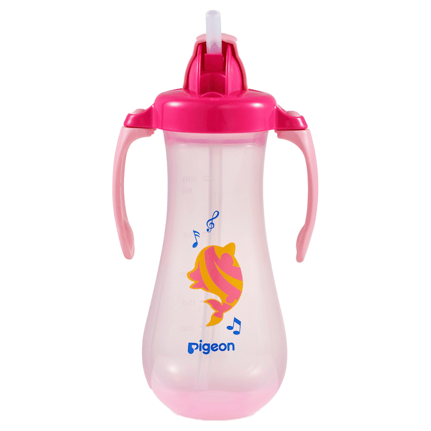 Pigeon Tall Straw Bottle – Pink
