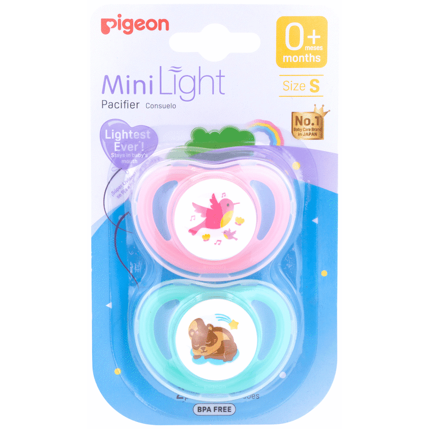 Pigeon – Minilight Pacifier (2 Pc) S Bird & Squirrel