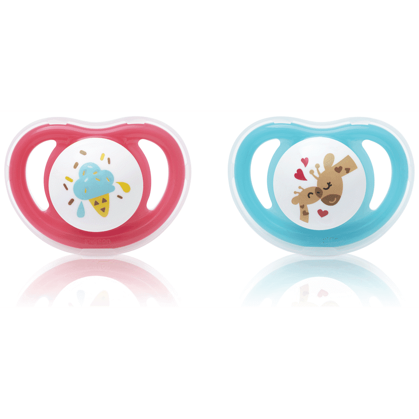 Pigeon – Minilight Pacifier (2 Pc) – L Butterfly/Raccoon