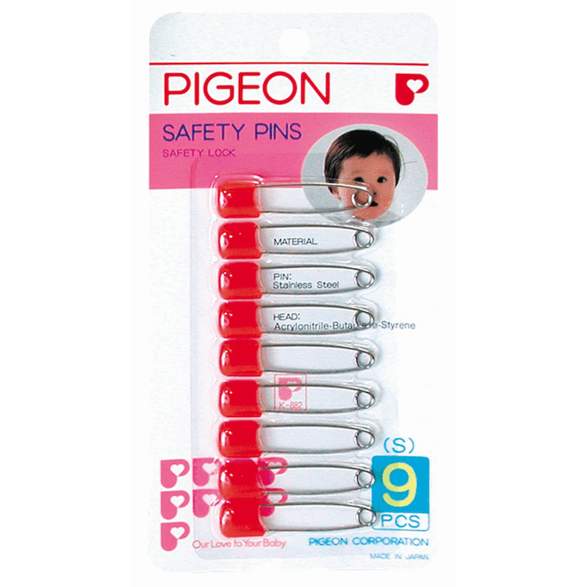 Pigeon Safety Pin (S) 9 Pcs/Card