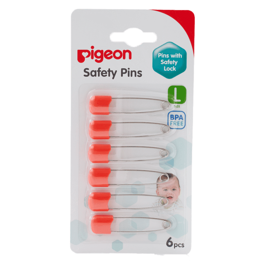 Pigeon Safety Pin (L) 6 Pcs/Card