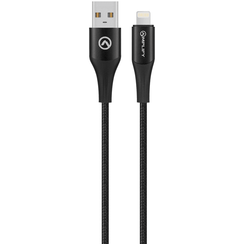 Amplify Linked Series USB to Lightning Braided Cable – Black 1m