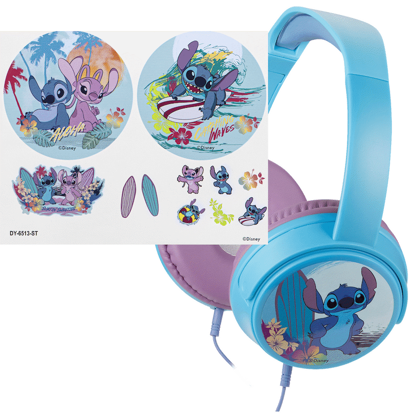 Disney Stitch Auxiliary Headphones with 11 Stickers