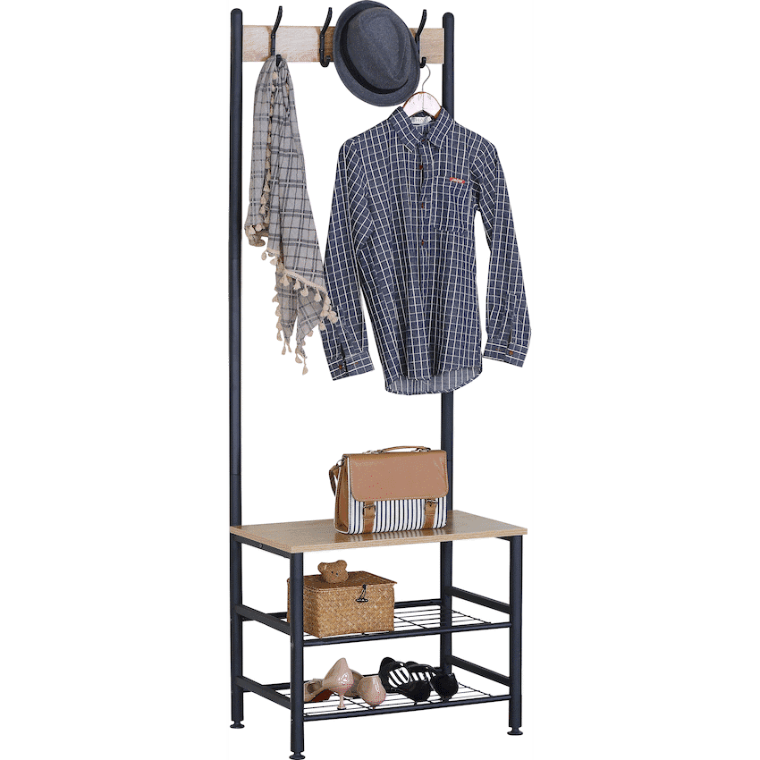 Everfurn Lucca Coat Rack – Oak