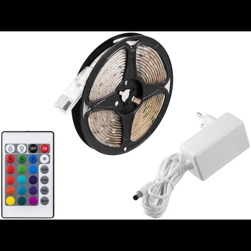 Switched 3m RGB LED Strip Light Kit