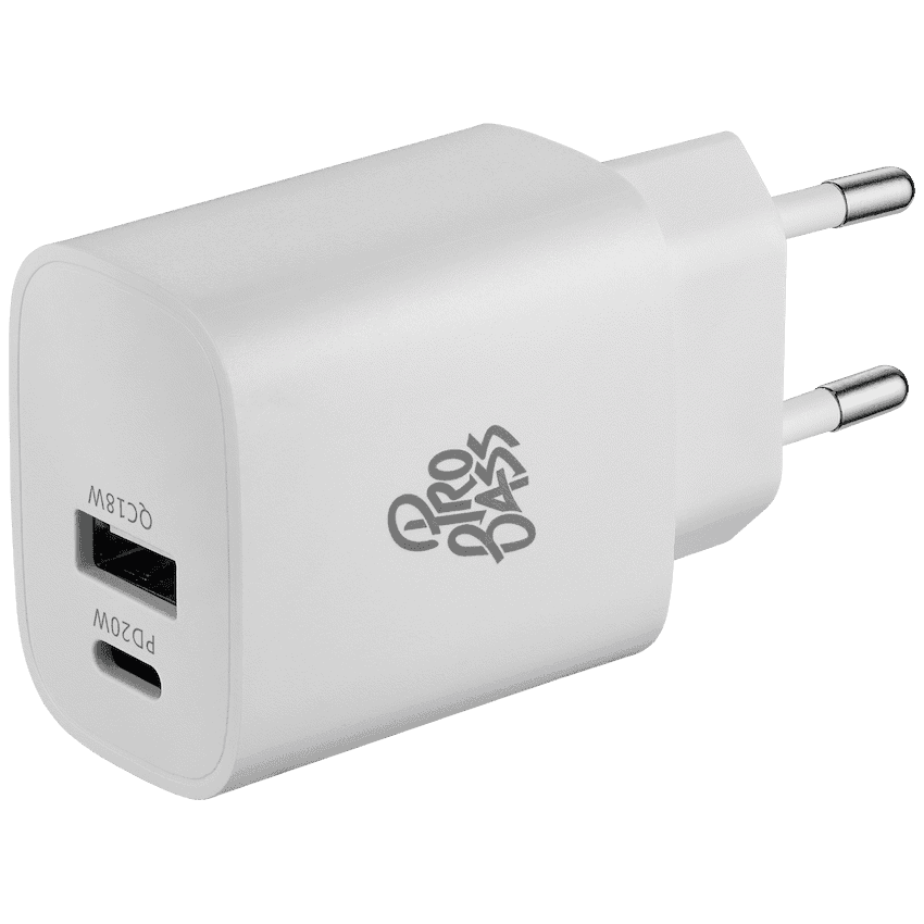 Pro Bass Rapidcharge Series 20w+18w Dual USB and Type-C Wall Charger