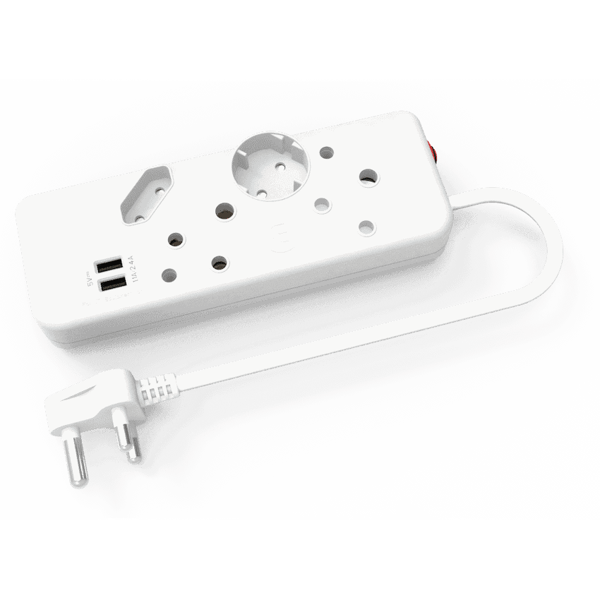 Ellies 4-Way Multiplug – 2 x USB 2.4a – 0.4m