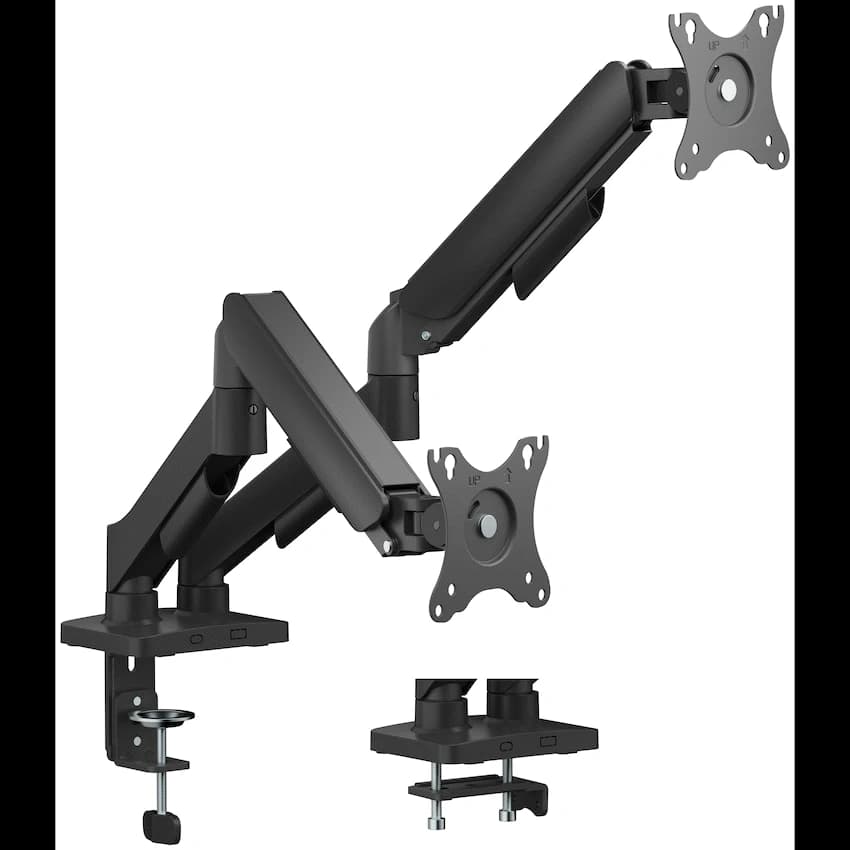 Volkano Steel Series Full Motion Dual Monitor Desk Mount 17″ – 32″